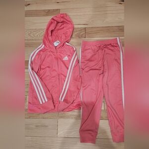 Adidas Pink Girls Track Jacket & Pants Set